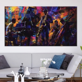 Jazz Music Night Kanvas Tablo - 