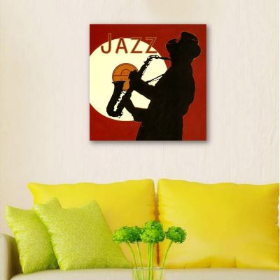 Jazz Saksafon Kanvas Tablo