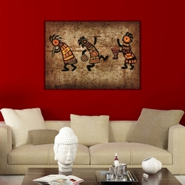 Kabile Dansçıları Kanvas Tablo - 