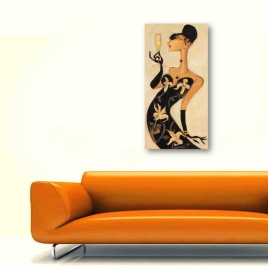 Kadeh Tutan Kadın Tablo - 