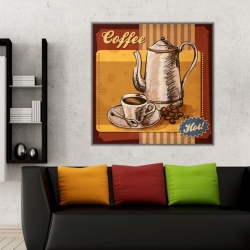 Kahve Retro Kanvas Tablo - 