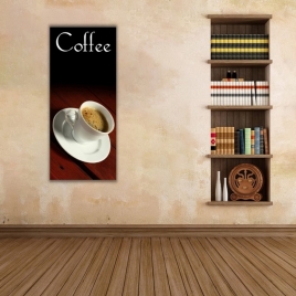 Kahve Tablosu Dikey Panoramik Kanvas - 