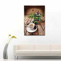 Kahve ve Kahve Makinası Kanvas Tablo - 