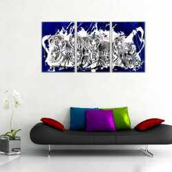 Kaplan Sürüleri Parçalı Kanvas Tablo - 