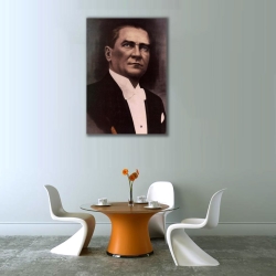 Kemal Atatürk Portre Kanvas Tablo - Thumbnail