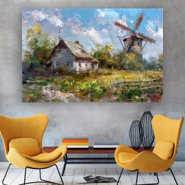 Kır Evi Kanvas Tablo - 