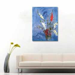 Kırmızı Beyaz Çiçekler Kanvas Tablo - 