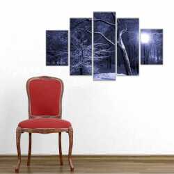 Kış Mevsiminde Orman Kanvas Tablo - 