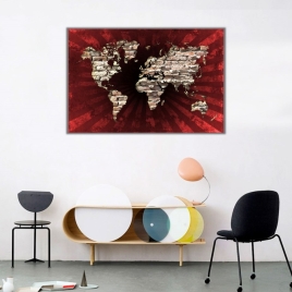 Kıtalar Haritası Kanvas Tablo - 