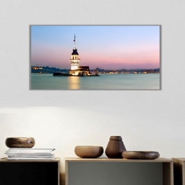Kız Kulesi Manzara Panoramik Kanvas Tablo - 