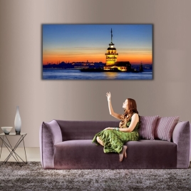 Kız Kulesi Panoramik Kanvas Tablo - 
