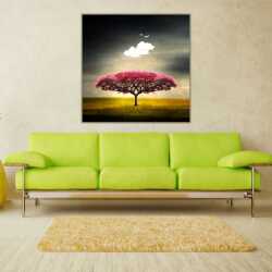 Kızıl Ağaç Kanvas Tablo - 