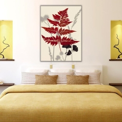 Kızıl Akasya Yaprakları Kanvas Tablo - Thumbnail