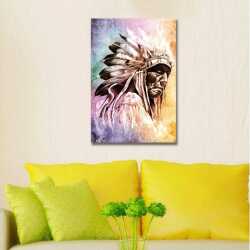 Kızılderili Şefi Kanvas Tablo - 