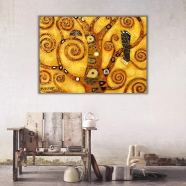 Klimt Hayat Ağacı Detay Kanvas Tablo - 