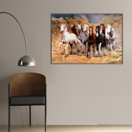 Koşan At Sürüsü Kanvas Tablo - 