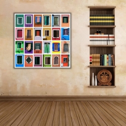 Küba'da Renkli Evler Kanvas Tablo - 