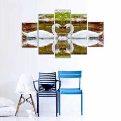 Kuğular Kanvas Tablo - 