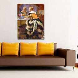 Küpe Takan Kadın Kanvas Tablo - 