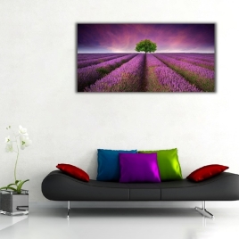 Lavanta Tarlaları Panoramik Kanvas Tablo - 