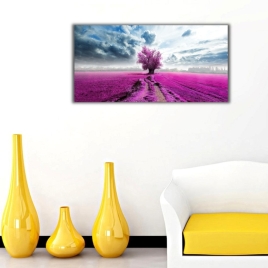 Lavanta Tarlası Panoramik Kanvas Tablo - 