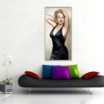 Marilyn Monroe Dikey Panoramik Kanvas Tablo