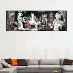 Marilyn Monroe Elvis Presley James Dean Kanvas Tablo II - 
