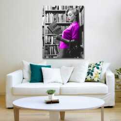 Marilyn Monroe Kütüphanede Kanvas Tablo - 