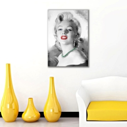 Marilyn Monroe Siyah Beyaz Kanvas Tablo - Thumbnail