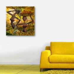 Meyve Taşıyan Kadınlar Etnik Tablo - 