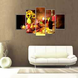 Meyveler ve Şarap Kanvas Tablo - 