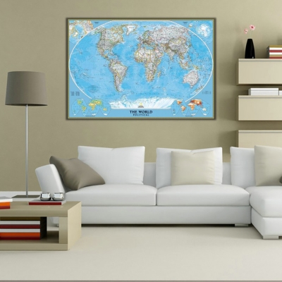 Modern Dünya Haritası Kanvas Tablo