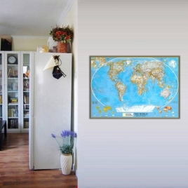 Modern Dünya Haritası Kanvas Tablo - 