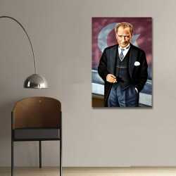 Mustafa Kemal Atatürk Portresi Kanvas Tablo - 