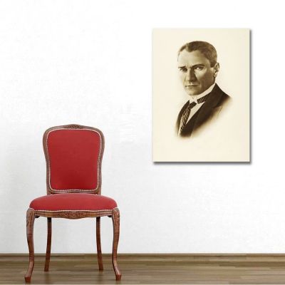 Mustafa Kemal Atatürk Sepya Kanvas Tablo