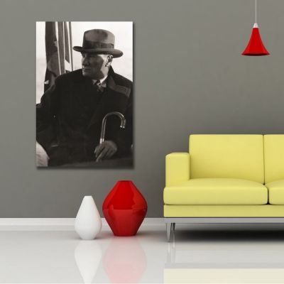 Mustafa Kemal Atatürk Siyah Beyaz Kanvas Tablo 1