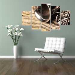 Müzik ve Notalar Kanvas Tablo - 