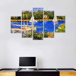 Nehirdeki Tekneler Kanvas Tablo - 