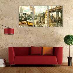 Newyork City Parçalı Kanvas Tablo - 