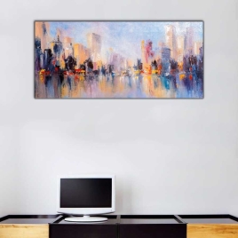 Newyork Şehir Manzarası Panoramik Kanvas Tablo - 