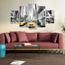 Newyork Times Sqare Taxi Kanvas Tablo - 