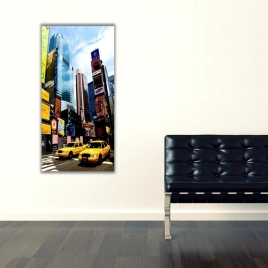 Newyork Times Square Dikey Panoramik Kanvas Tablo - 