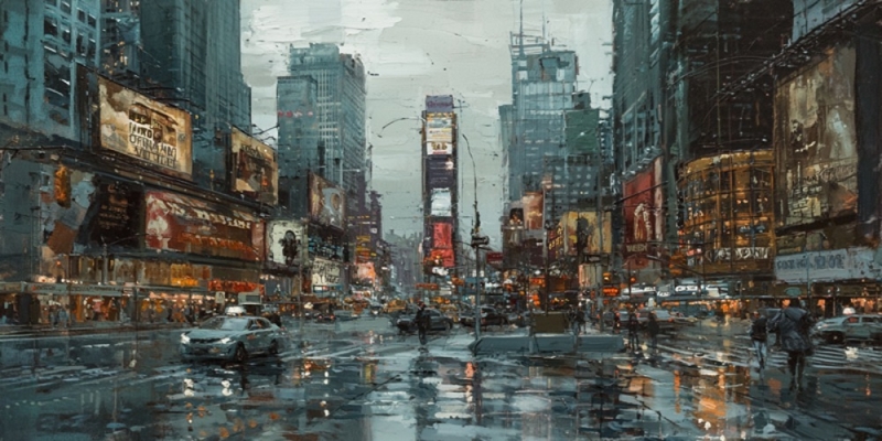 Newyork Times Square Meydanı Kanvas Tablo - 2