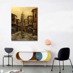 Nostarjik Galata Kulesi Kanvas Tablo - 