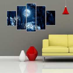 Orman ve Dolunay Kanvas Tablo - 