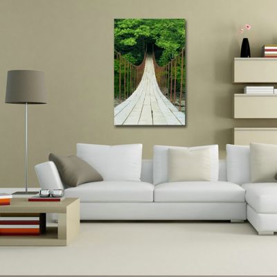 Ormanda Asma Köprü Kanvas Tablo