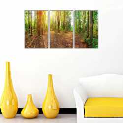 Ormanlık Alan Parçalı Kanvas Tablo - 