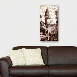 Osmanlı Dönemi Galata Kulesi Tasviri Tablosu - 