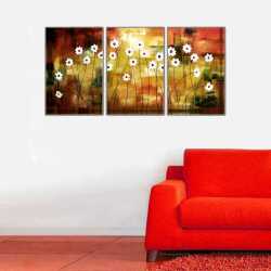 Papatyalar Parçalı Kanvas Tablo - 