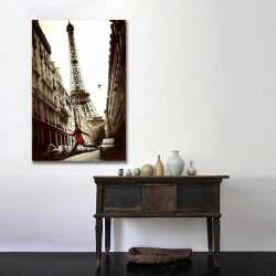 Paris Sokaklarından Eyfel Kulesi Kanvas Tablo - 